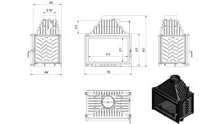 wkład kominkowy Oliwia 16 KW wymiary